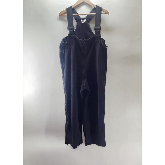 Polartec Fleece Bib Overalls Cold Weather Unisex Size Large Black Snow Gear Ski - Picture 4 of 11